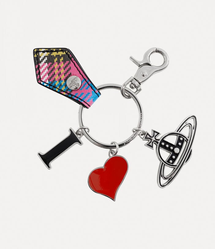 Vivienne Westwood BIOGREEN SAFFIANO PRINTED I LOVE ORB KEYRING